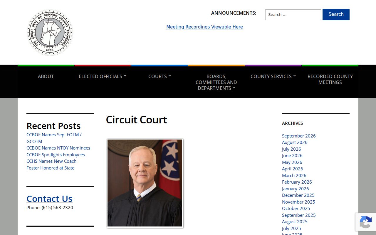Cannon County warrant search: Circuit Court civil and criminal session schedule