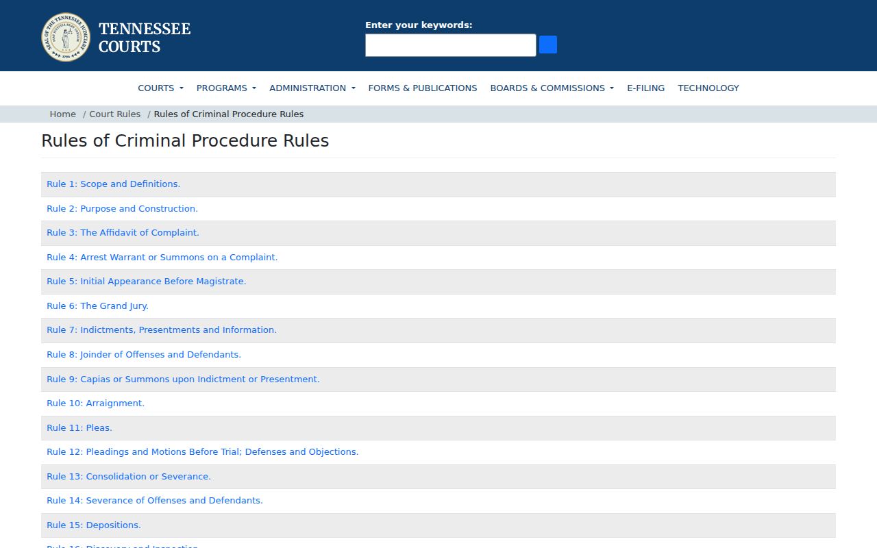 Cannon County traffic warrant records: Tennessee criminal rules index for warrant and capias process